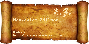 Moskovicz Zágon névjegykártya